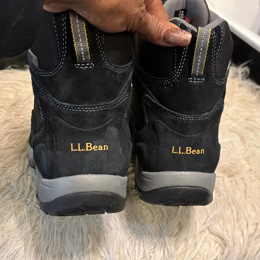 L.L. Bean Black Men's Rain & Snow Boots with Hook-and-Loop Straps